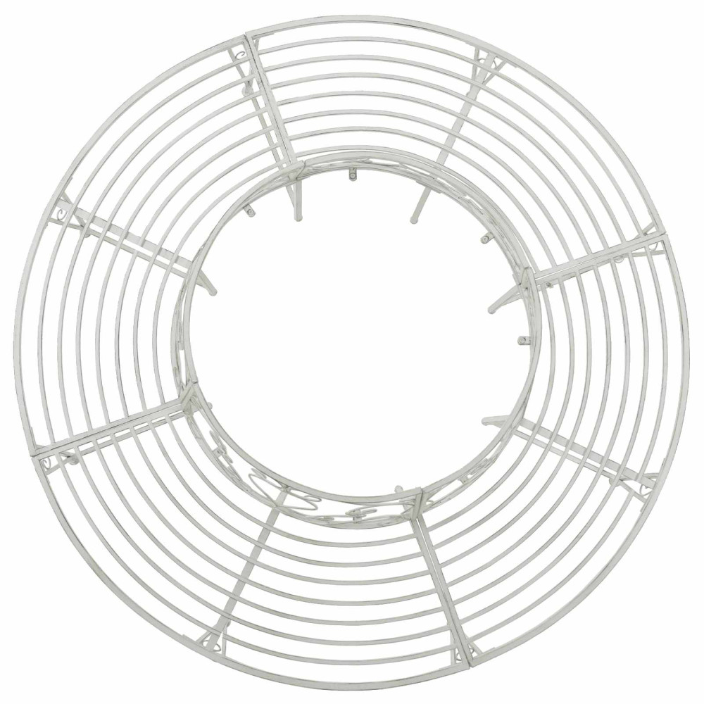 Produktbild för Trädbänk 8-Antal sittplatser Ø 160 x 89 cm Stål Antik vit Rund