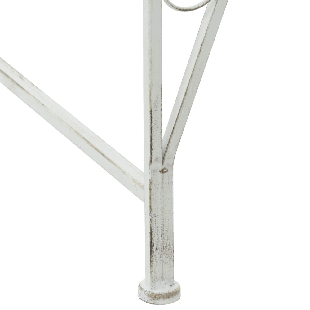 Produktbild för Trädbänk 8-Antal sittplatser Ø 160 x 89 cm Stål Antik vit Rund