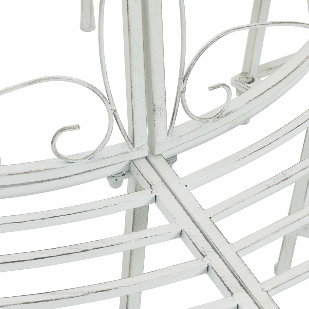Produktbild för Trädbänk 8-Antal sittplatser Ø 160 x 89 cm Stål Antik vit Rund