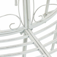 Produktbild för Trädbänk 8-Antal sittplatser Ø 160 x 89 cm Stål Antik vit Rund