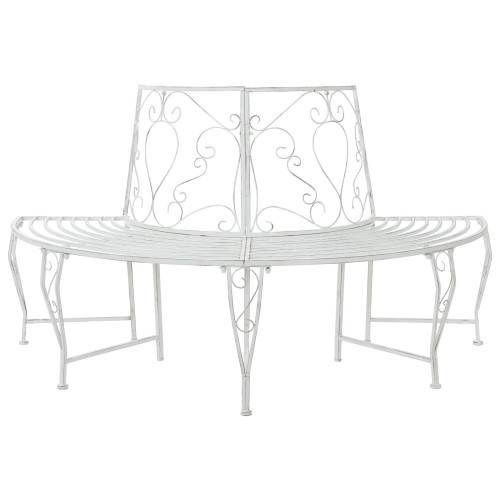 vidaXL Trädbänk 4-Antal sittplatser 160 x 80 x 89 cm Stål Antik vit