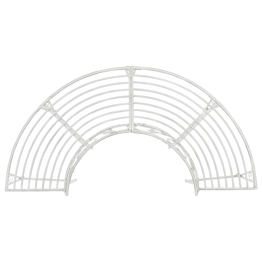 Produktbild för Trädbänk 4-Antal sittplatser 160 x 80 x 89 cm Stål Antik vit