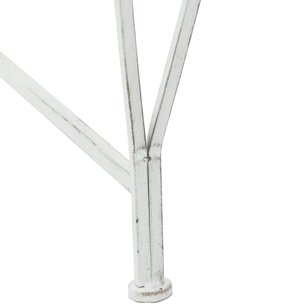 Produktbild för Trädbänk 4-Antal sittplatser 160 x 80 x 89 cm Stål Antik vit