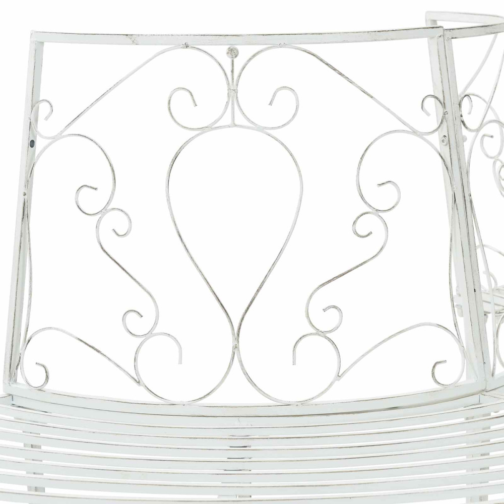 Produktbild för Trädbänk 4-Antal sittplatser 160 x 80 x 89 cm Stål Antik vit