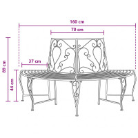 Produktbild för Trädbänk 4-Antal sittplatser 160 x 80 x 89 cm Stål Antik vit