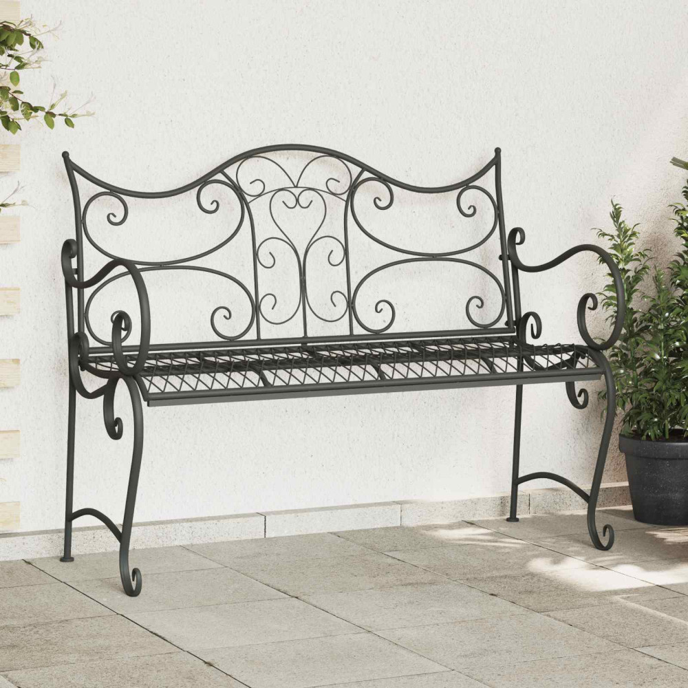 Produktbild för Trädgårdsbänk 2-Antal sittplatser 114 x 56,5 x 90 cm Stål