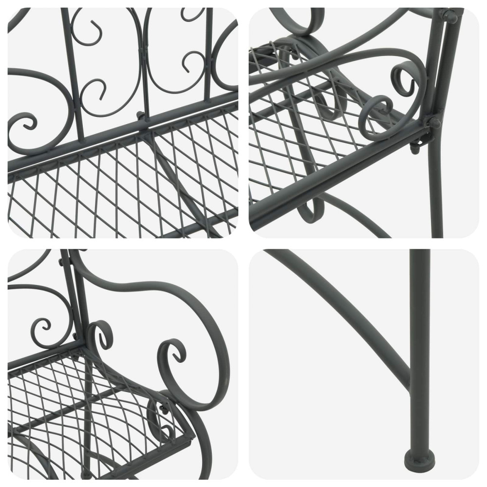 Produktbild för Trädgårdsbänk 2-Antal sittplatser 114 x 56,5 x 90 cm Stål