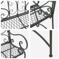Produktbild för Trädgårdsbänk 2-Antal sittplatser 114 x 56,5 x 90 cm Stål