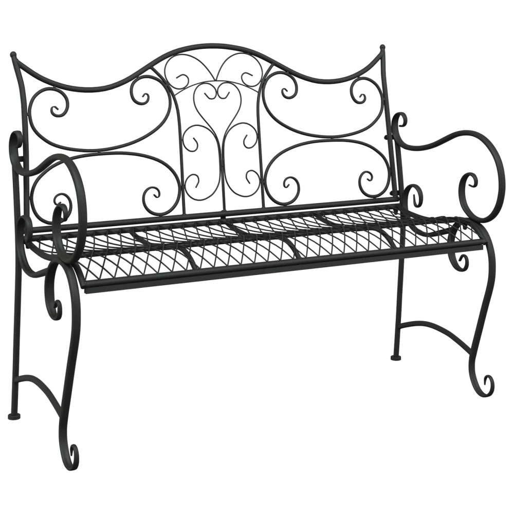 Produktbild för Trädgårdsbänk 2-Antal sittplatser 114 x 56,5 x 90 cm Stål Svart