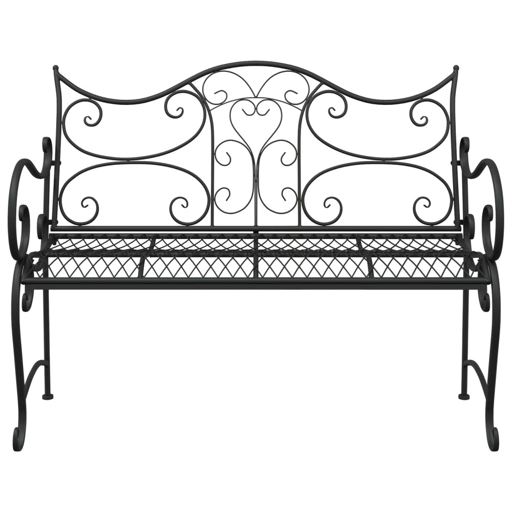 Produktbild för Trädgårdsbänk 2-Antal sittplatser 114 x 56,5 x 90 cm Stål Svart