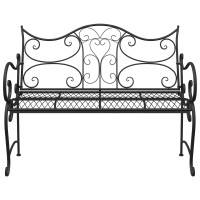 Produktbild för Trädgårdsbänk 2-Antal sittplatser 114 x 56,5 x 90 cm Stål Svart