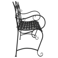 Produktbild för Trädgårdsbänk 2-Antal sittplatser 114 x 56,5 x 90 cm Stål Svart