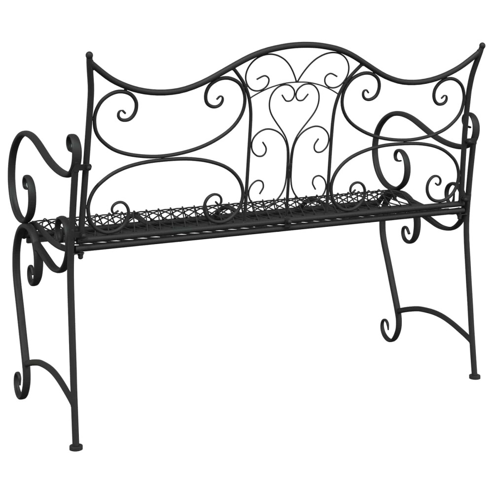 Produktbild för Trädgårdsbänk 2-Antal sittplatser 114 x 56,5 x 90 cm Stål Svart