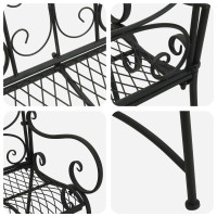 Produktbild för Trädgårdsbänk 2-Antal sittplatser 114 x 56,5 x 90 cm Stål Svart