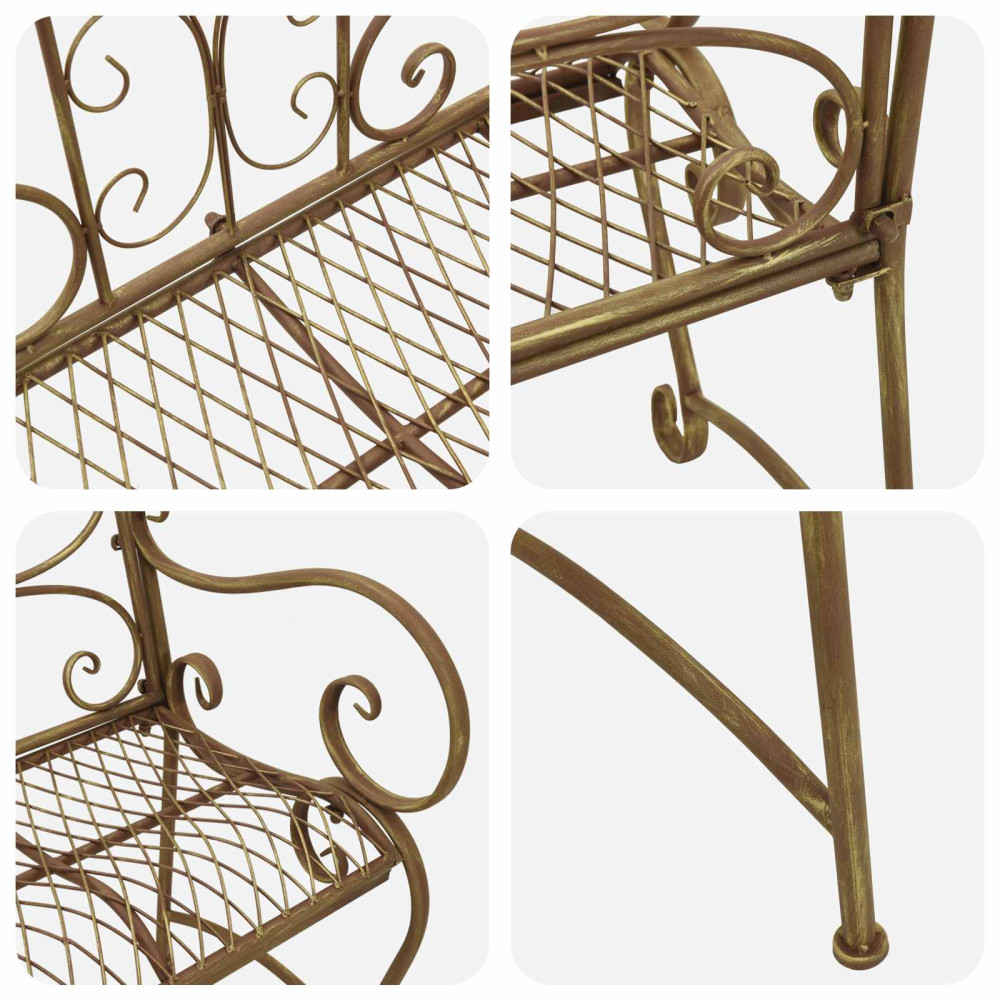 Produktbild för Trädgårdsbänk 2-Antal sittplatser 114 x 56,5 x 90 cm Stål