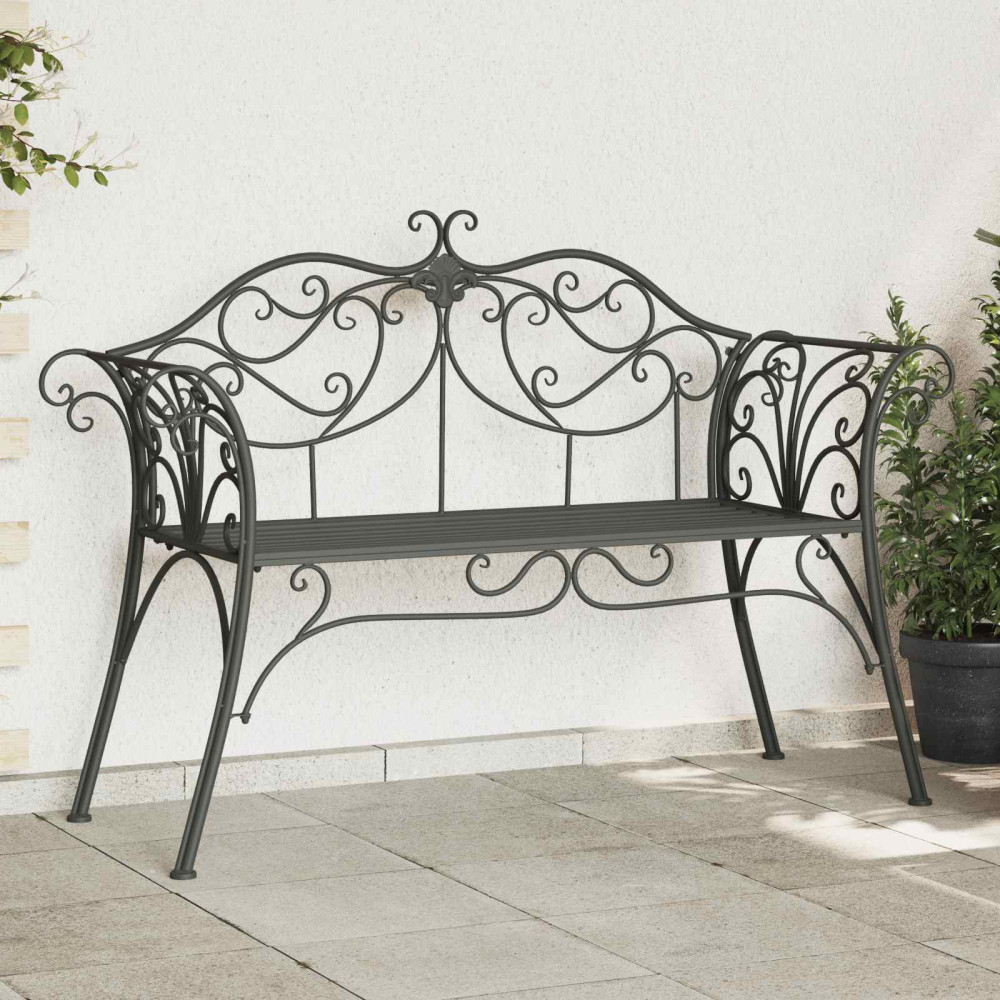 Produktbild för Trädgårdsbänk 2-Antal sittplatser 130 x 47 x 90 cm Stål