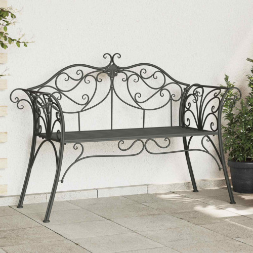 vidaXL Trädgårdsbänk 2-Antal sittplatser 130 x 47 x 90 cm Stål