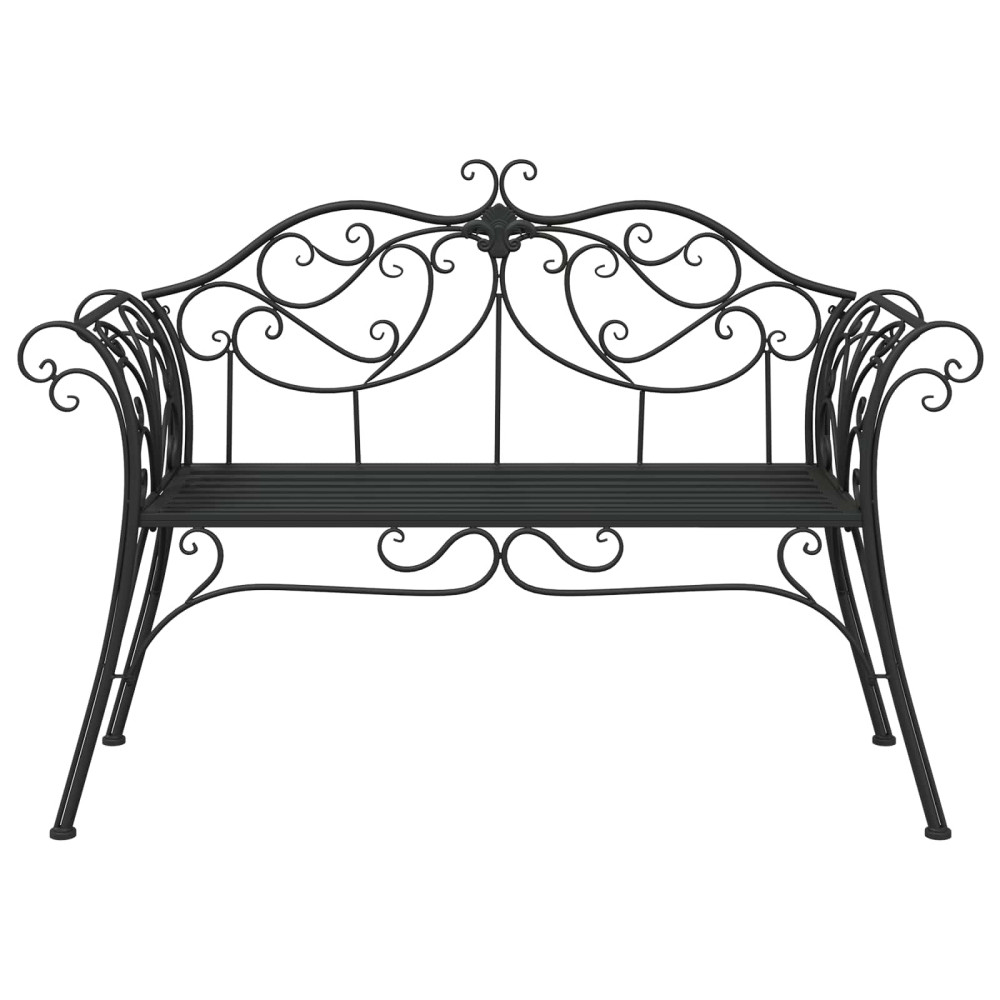 Produktbild för Trädgårdsbänk 2-Antal sittplatser 130 x 47 x 90 cm Stål Svart