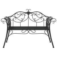 Produktbild för Trädgårdsbänk 2-Antal sittplatser 130 x 47 x 90 cm Stål Svart