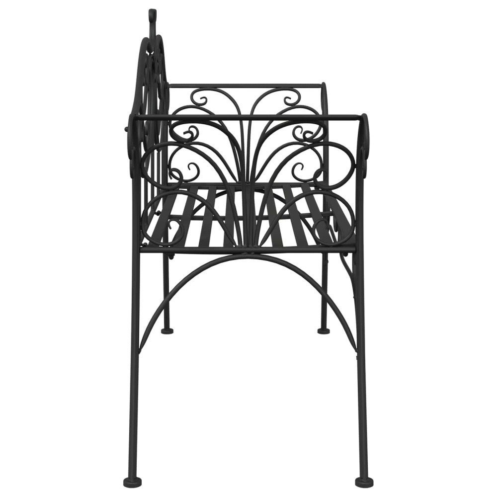 Produktbild för Trädgårdsbänk 2-Antal sittplatser 130 x 47 x 90 cm Stål Svart