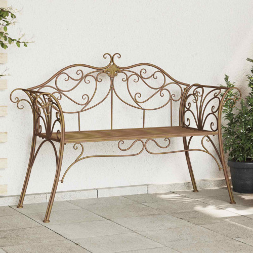 vidaXL Trädgårdsbänk 2-Antal sittplatser 130 x 47 x 90 cm Stål