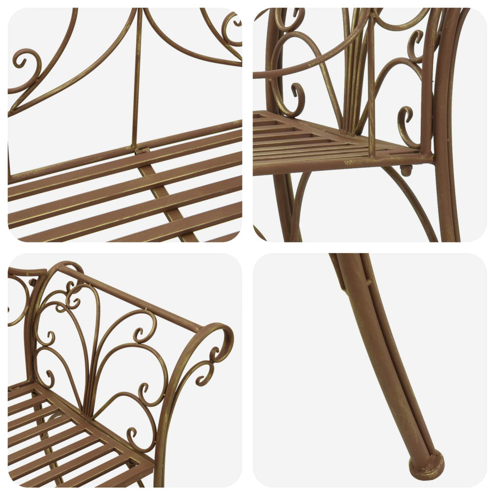 Produktbild för Trädgårdsbänk 2-Antal sittplatser 130 x 47 x 90 cm Stål