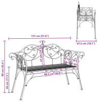 Produktbild för Trädgårdsbänk 2-Antal sittplatser 130 x 47 x 90 cm Stål