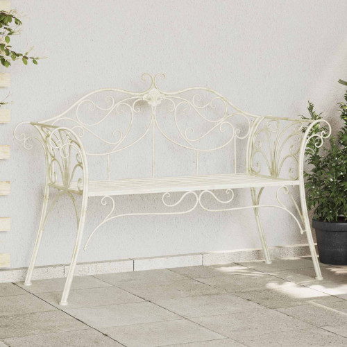 vidaXL Trädgårdsbänk 2-Antal sittplatser 130 x 47 x 90 cm Stål
