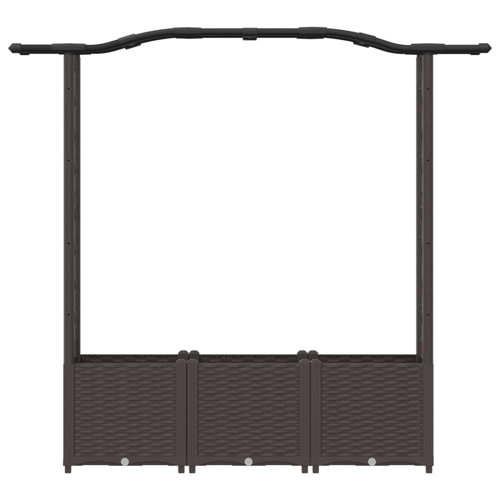 Produktbild för Upphöjd Bädd med Spaljé och Tak Brun 164 x 40 x 138 cm PP