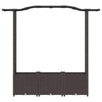 Produktbild för Upphöjd Bädd med Spaljé och Tak Brun 164 x 40 x 138 cm PP