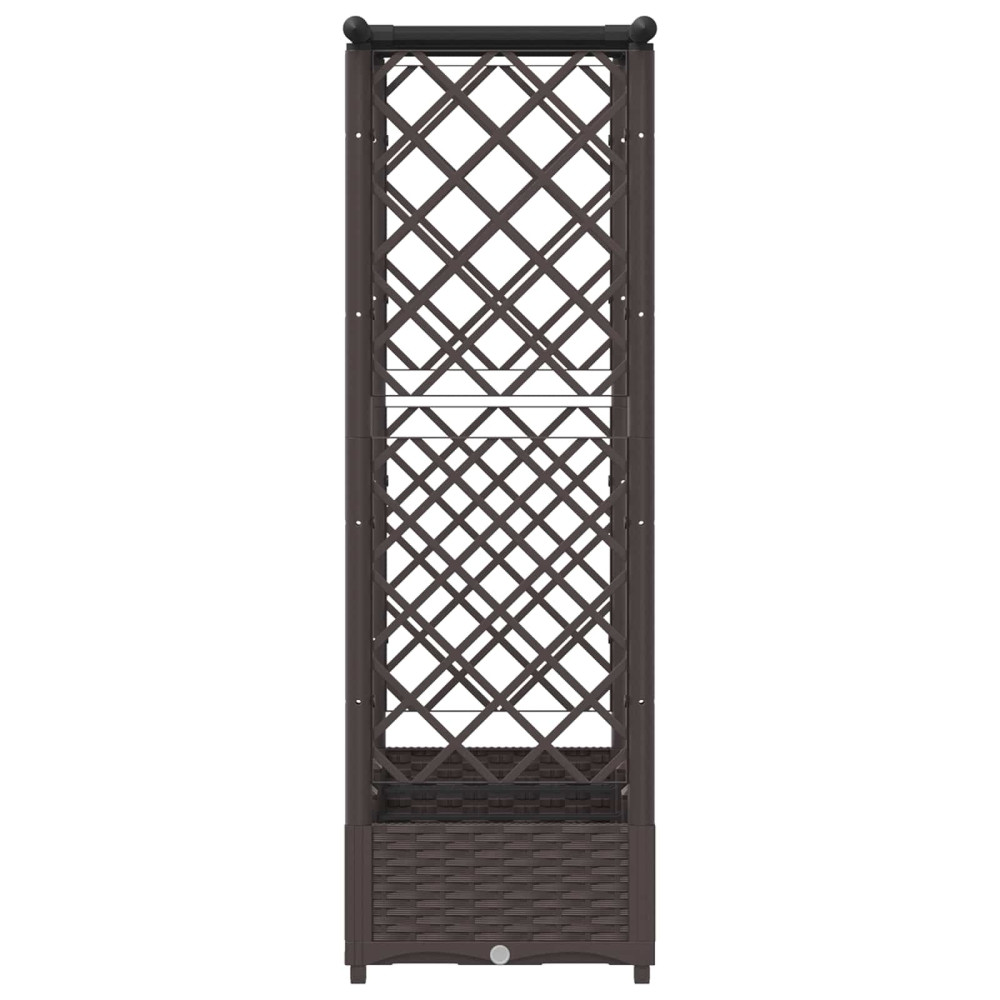 Produktbild för Upphöjd Bädd med Spaljé och Tak Brun 164 x 40 x 121 cm PP