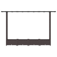 Produktbild för Upphöjd Bädd med Spaljé och Tak Brun 203 x 40 x 121 cm PP