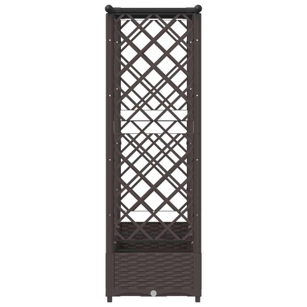 Produktbild för Upphöjd Bädd med Spaljé och Tak Brun 203 x 40 x 121 cm PP