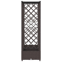 Produktbild för Upphöjd Bädd med Spaljé och Tak Brun 203 x 40 x 121 cm PP