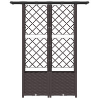 Produktbild för Upphöjd Bädd med Spaljé och Tak Brun 124,5 x 40 x 136 cm PP