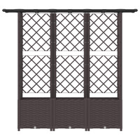 Produktbild för Upphöjd Bädd med Spaljé och Tak Brun 162,5 x 40 x 136 cm PP