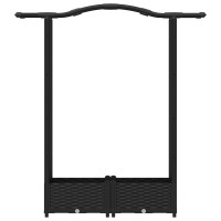 Produktbild för Upphöjd Bädd med Spaljé och Tak Svart 124 x 40 x 123 cm PP