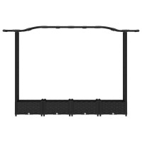 Produktbild för Upphöjd Bädd med Spaljé och Tak Svart 207 x 40 x 123 cm PP