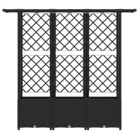 Produktbild för Upphöjd Bädd med Spaljé och Tak Svart 162,5 x 40 x 136 cm PP