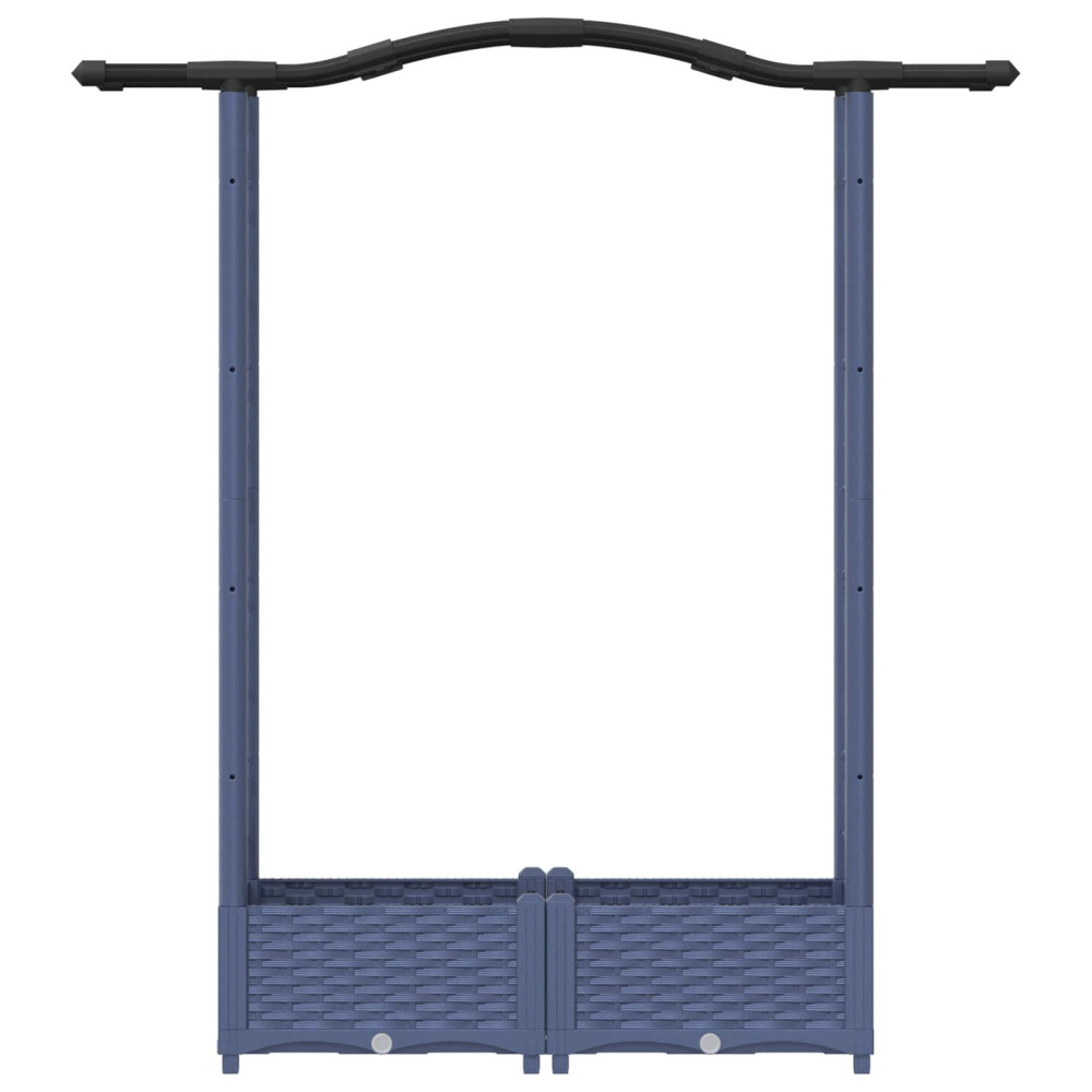 Produktbild för Upphöjd Bädd med Spaljé och Tak Grå 124 x 40 x 123 cm PP