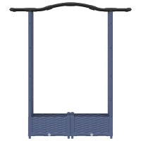 Produktbild för Upphöjd Bädd med Spaljé och Tak Grå 124 x 40 x 123 cm PP