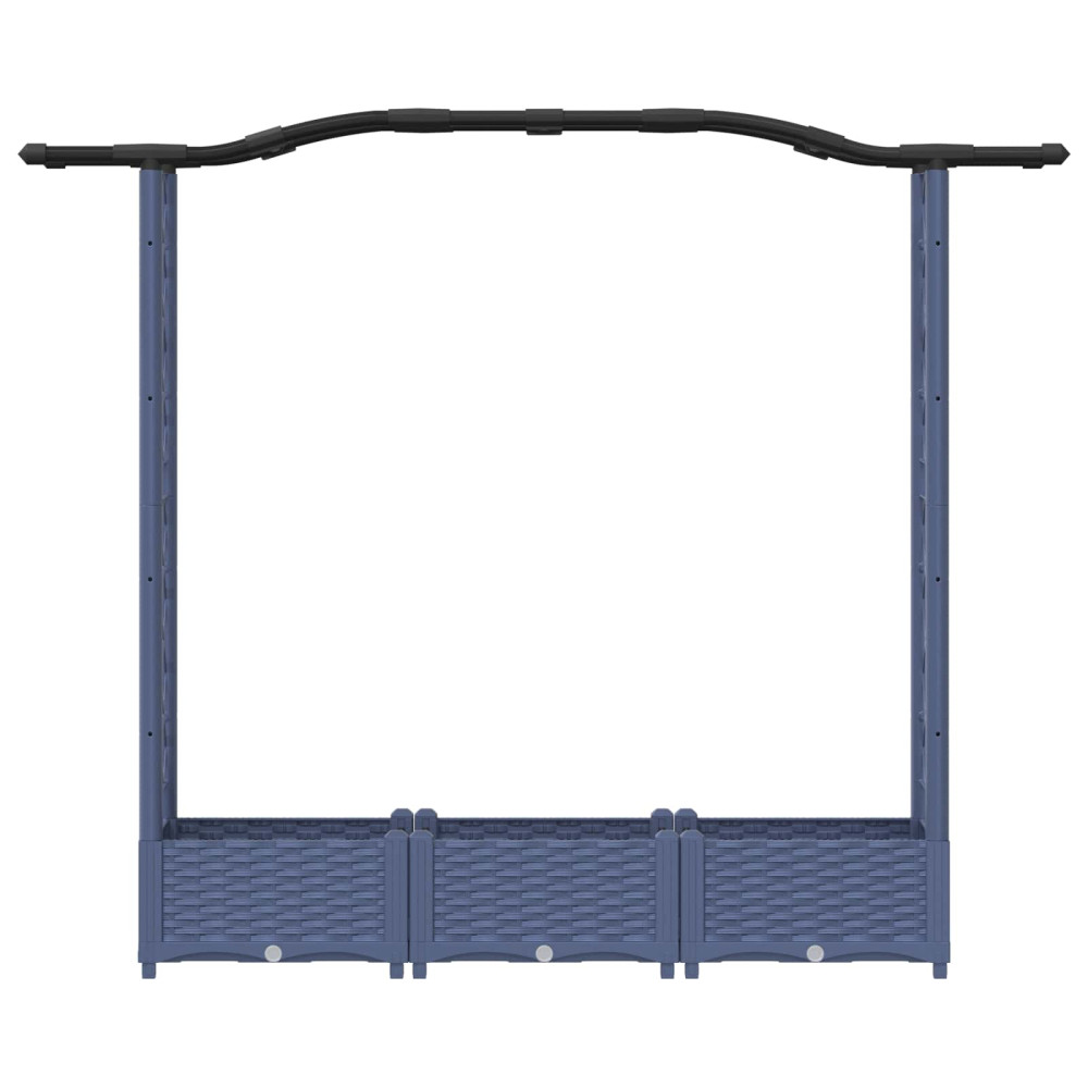 Produktbild för Upphöjd Bädd med Spaljé och Tak Grå 169 x 40 x 123 cm PP