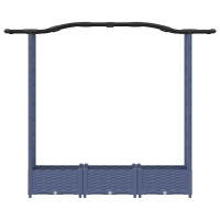 Produktbild för Upphöjd Bädd med Spaljé och Tak Grå 169 x 40 x 123 cm PP