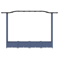 Produktbild för Upphöjd Bädd med Spaljé och Tak Grå 207 x 40 x 123 cm PP