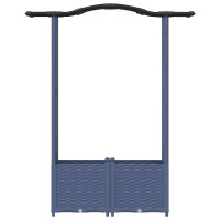 Produktbild för Upphöjd Bädd med Spaljé och Tak Grå 125 x 40 x 138 cm PP