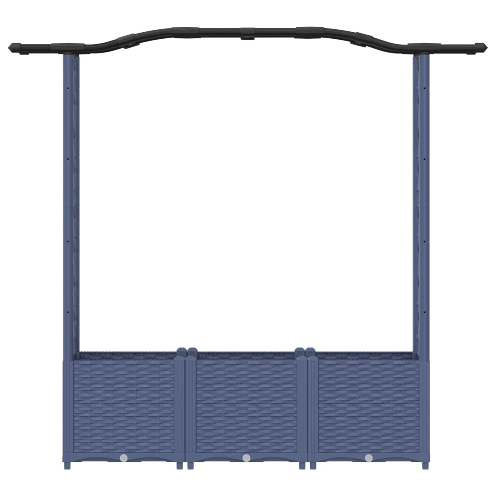 Produktbild för Upphöjd Bädd med Spaljé och Tak Grå 164 x 40 x 138 cm PP
