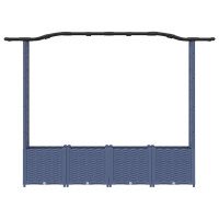 Produktbild för Upphöjd Bädd med Spaljé och Tak Grå 204 x 40 x 138 cm PP