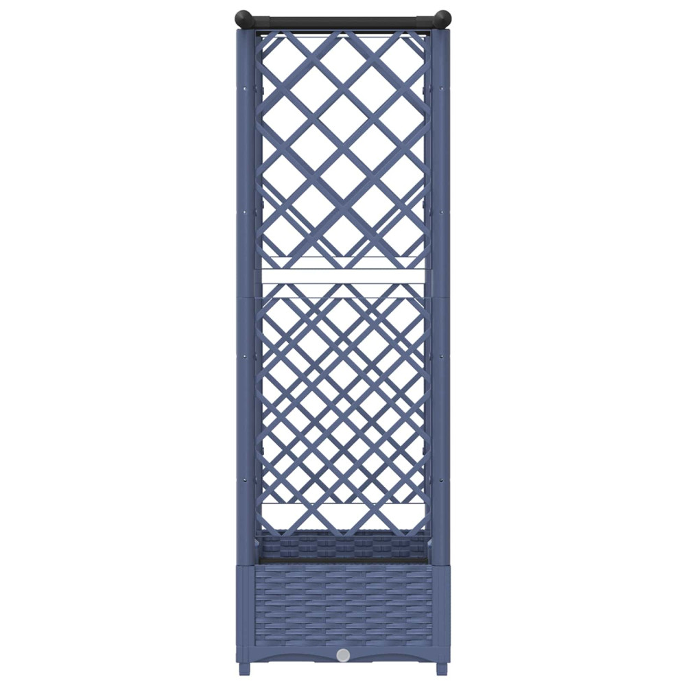 Produktbild för Upphöjd Bädd med Spaljé och Tak Grå 122,5 x 40 x 121 cm PP