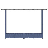 Produktbild för Upphöjd Bädd med Spaljé och Tak Grå 203 x 40 x 121 cm PP