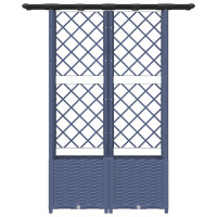 Produktbild för Upphöjd Bädd med Spaljé och Tak Grå 124,5 x 40 x 136 cm PP